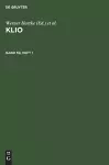 Klio. Band 59, Heft 1 cover