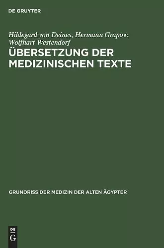Übersetzung Der Medizinischen Texte cover