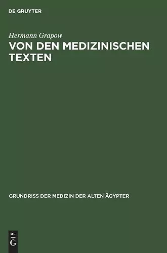Von Den Medizinischen Texten cover