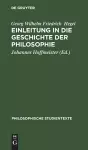Einleitung in Die Geschichte Der Philosophie cover