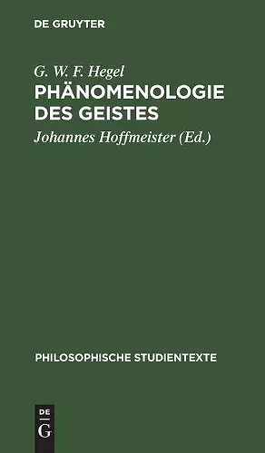 Phänomenologie Des Geistes cover