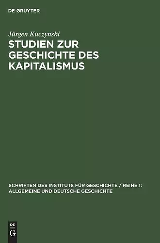 Studien Zur Geschichte Des Kapitalismus cover
