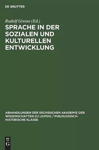 Sprache in Der Sozialen Und Kulturellen Entwicklung cover
