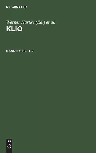 Klio. Band 64, Heft 2 cover