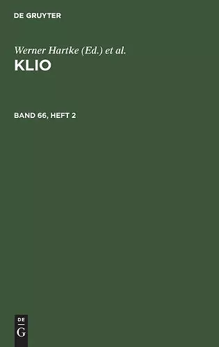 Klio. Band 66, Heft 2 cover