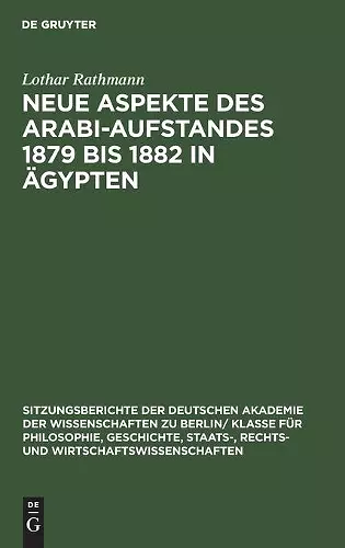 Neue Aspekte Des Arabi-Aufstandes 1879 Bis 1882 in Ägypten cover