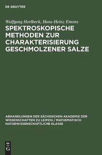 Spektroskopische Methoden Zur Charakterisierung Geschmolzener Salze cover