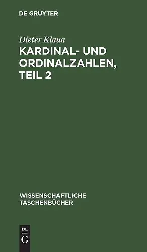 Kardinal- Und Ordinalzahlen, Teil 2 cover