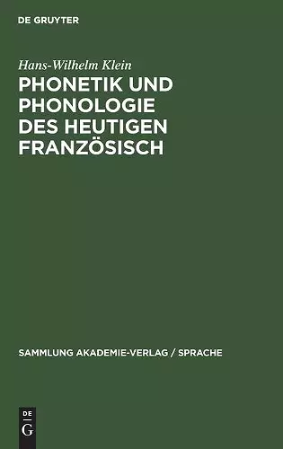 Phonetik Und Phonologie Des Heutigen Französisch cover
