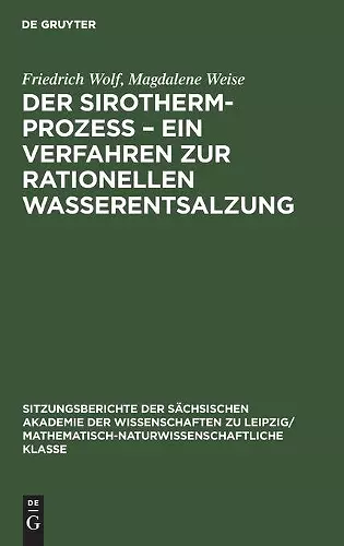 Der Sirotherm-Prozess - Ein Verfahren Zur Rationellen Wasserentsalzung cover