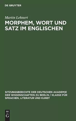 Morphem, Wort und Satz im Englischen cover