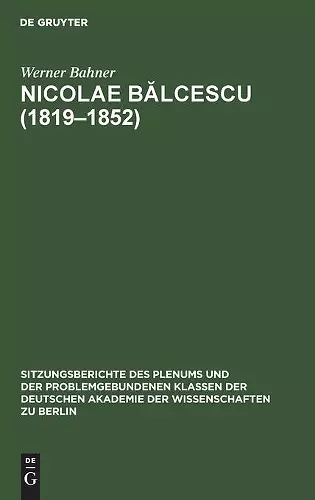 Nicolae Bălcescu (1819-1852) cover