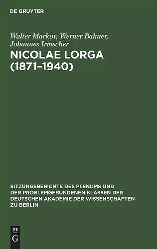 Nicolae Lorga (1871-1940) cover