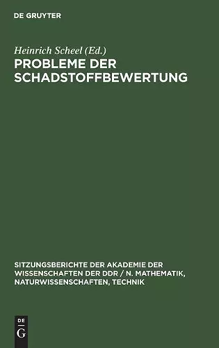 Probleme Der Schadstoffbewertung cover