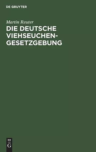 Die deutsche Viehseuchengesetzgebung cover