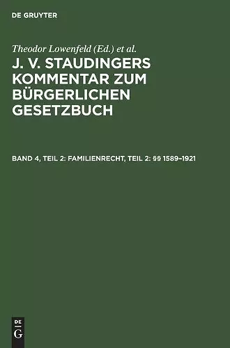 Familienrecht, Teil 2: §§ 1589-1921 cover