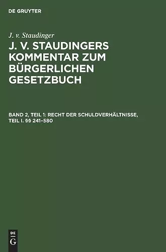 Recht Der Schuldverhältnisse, Teil I. §§ 241-580 cover