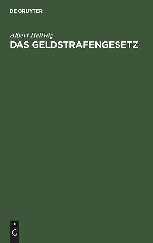 Das Geldstrafengesetz cover