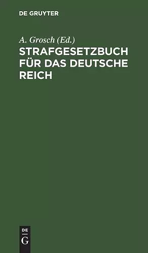 Strafgesetzbuch Für Das Deutsche Reich cover