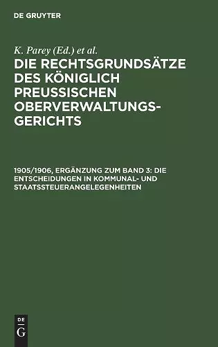 Die Entscheidungen in Kommunal- Und Staatssteuerangelegenheiten cover