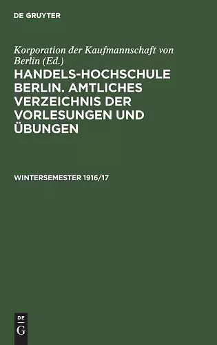 Wintersemester 1916/17 cover