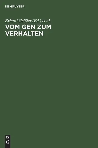 Vom Gen Zum Verhalten cover