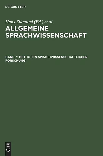 Methoden Sprachwissenschaftlicher Forschung cover