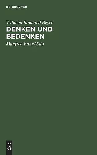 Denken Und Bedenken cover