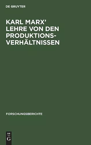 Karl Marx' Lehre Von Den Produktionsverhältnissen cover