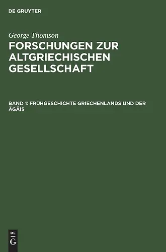 Frühgeschichte Griechenlands Und Der Ägäis cover