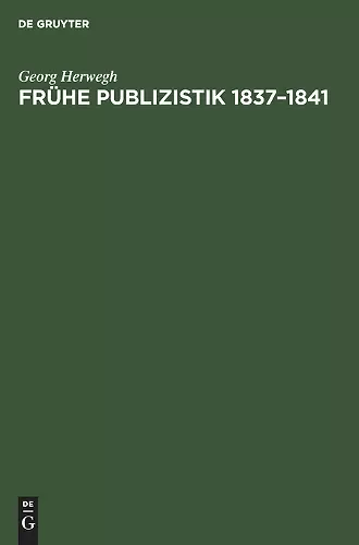 Frühe Publizistik 1837-1841 cover