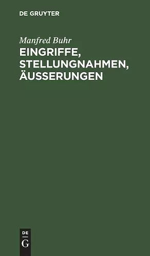 Eingriffe, Stellungnahmen, Äußerungen cover