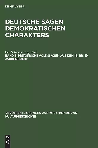 Historische Volkssagen Aus Dem 13. Bis 19. Jahrhundert cover