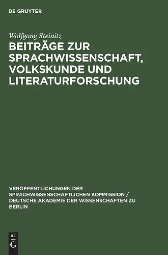 Beiträge zur Sprachwissenschaft, Volkskunde und Literaturforschung cover