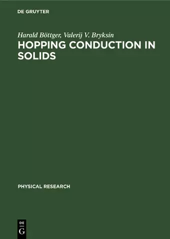 Hopping Conduction in Solids cover