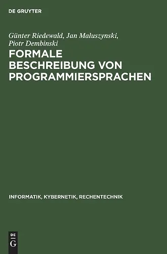 Formale Beschreibung Von Programmiersprachen cover