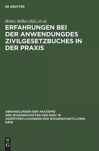 Erfahrungen Bei Der Anwendungdes Zıvilgesetzbuches in Der PRAXIS cover