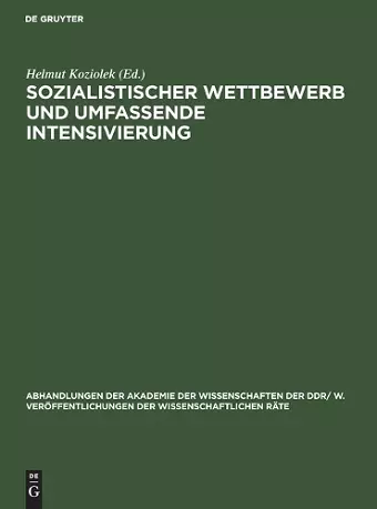 Sozialistischer Wettbewerb Und Umfassende Intensivierung cover