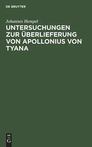 Untersuchungen zur Überlieferung von Apollonius von Tyana cover