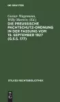 Die Preußische Pachtschutzordnung in Der Fassung Vom 19. September 1927 (G.S.S. 177) cover