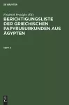 Berichtigungsliste Der Griechischen Papyrusurkunden Aus Ägypten. Heft 2 cover