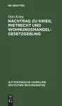 Nachtrag zu Krieg, Mietrecht und Wohnungsmangelgesetzgebung cover