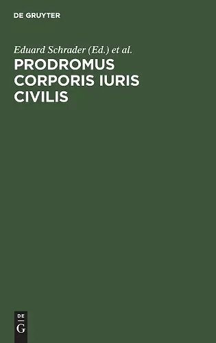 Prodromus Corporis Iuris Civilis cover