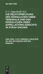 General-Register Zu Den Sechszehn Ersten Bänden cover