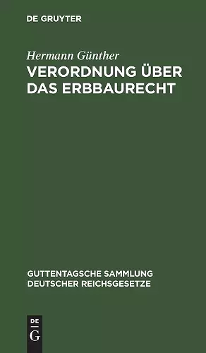 Verordnung über das Erbbaurecht cover