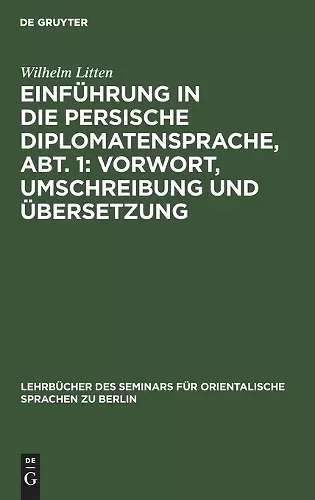 Einführung in die persische Diplomatensprache, Abt. 1 cover