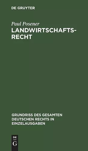 Landwirtschaftsrecht cover