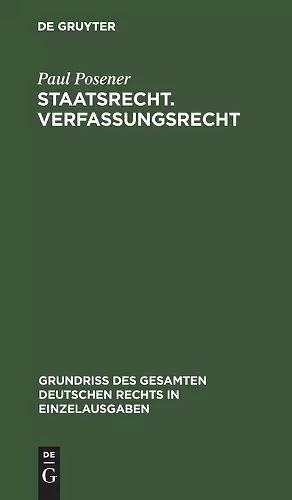 Staatsrecht. Verfassungsrecht cover