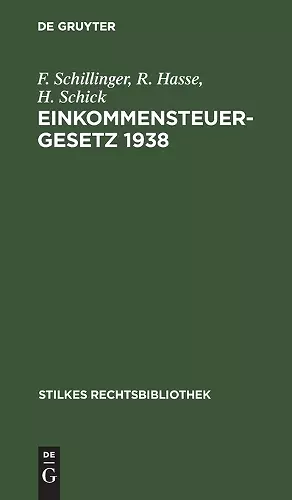 Einkommensteuergesetz 1938 cover