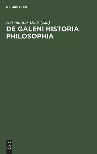 de Galeni Historia Philosophia cover